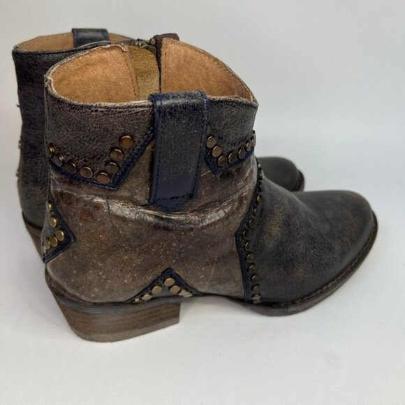 Circle G By Corral Q 5025 LD BLUE STAR‎ INLAY & STUDS ANKLE LEATHER BOOTS Size 7 - Picture 3 of 16